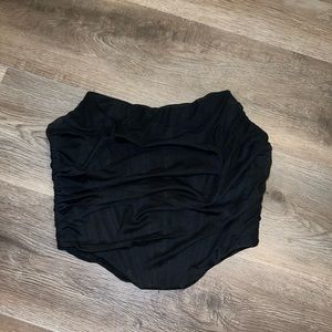 Black Strapless Corset Top